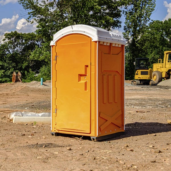 how often are the portable restrooms cleaned and serviced during a rental period in Brooklyn Park